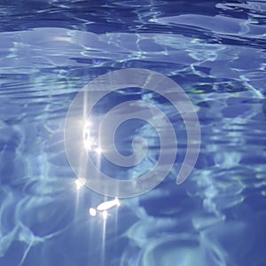 Blue Ripple Water Background,Â Swimming Pool Water Sun Reflection